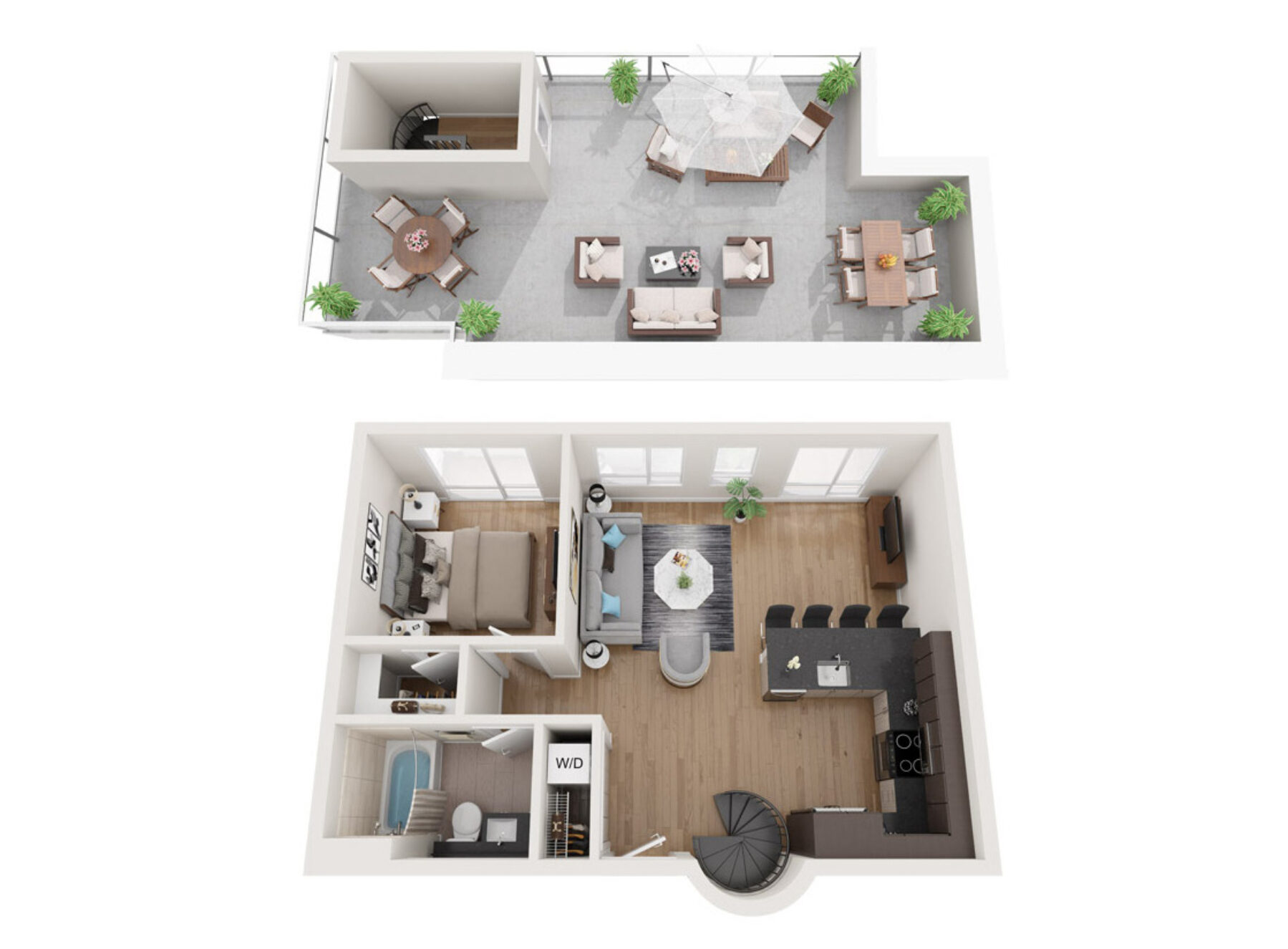Plan Image: 1.13 - One Bedroom w/ Penthouse Deck