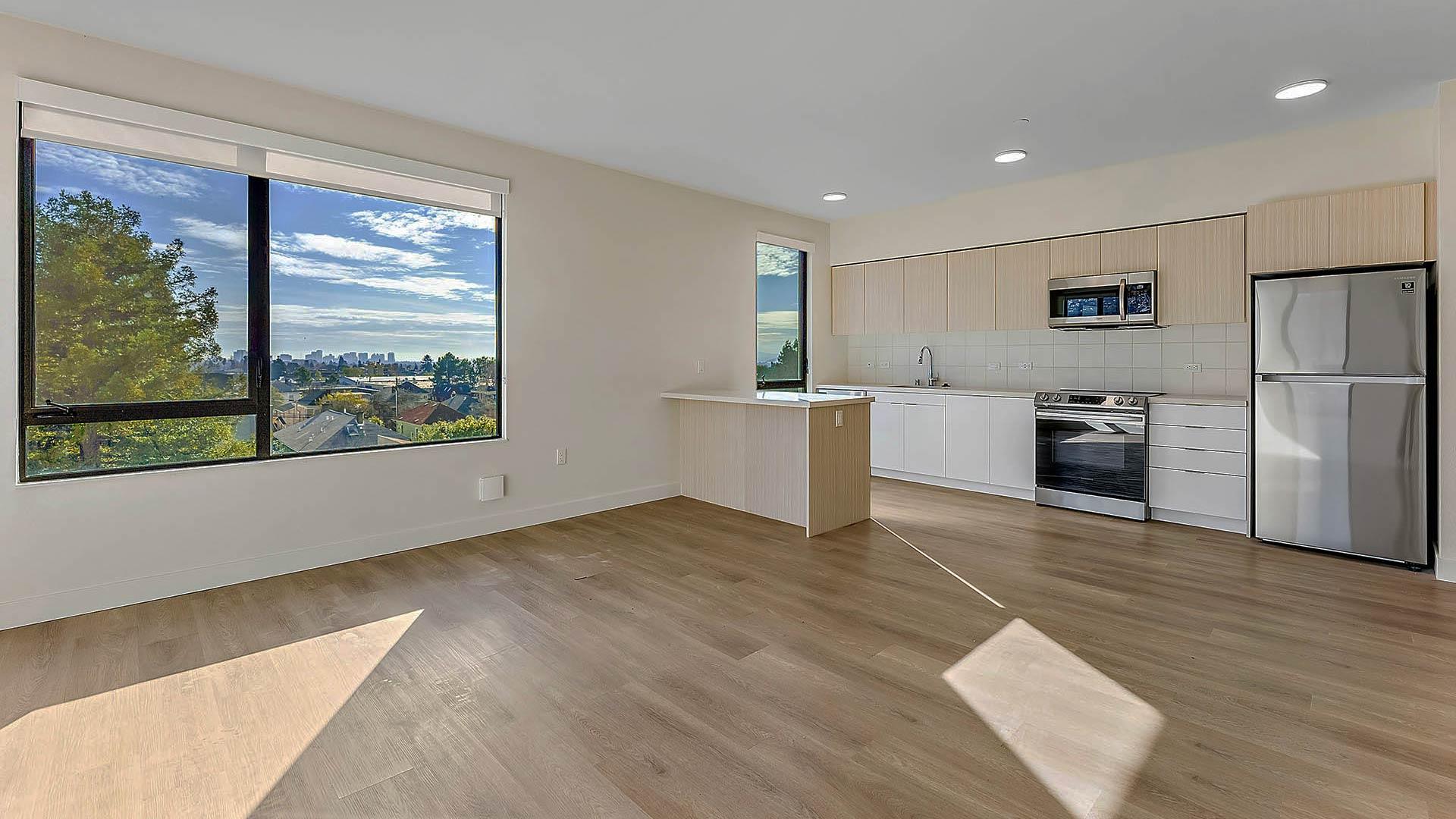 Blake apartments c7 floorplan livingroom kitchen view 2