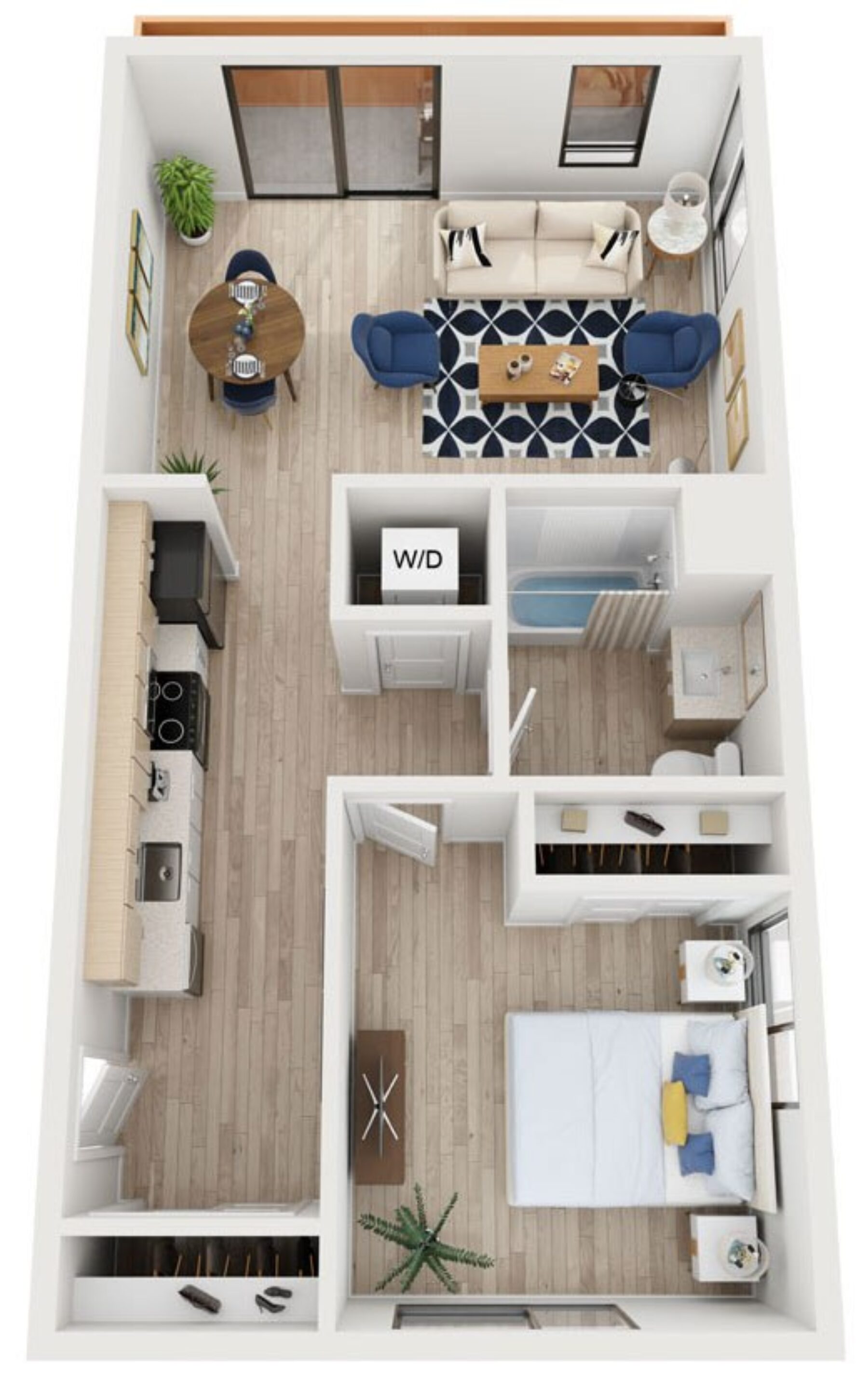 Plan Image: B9 - One Bedroom - Furnished