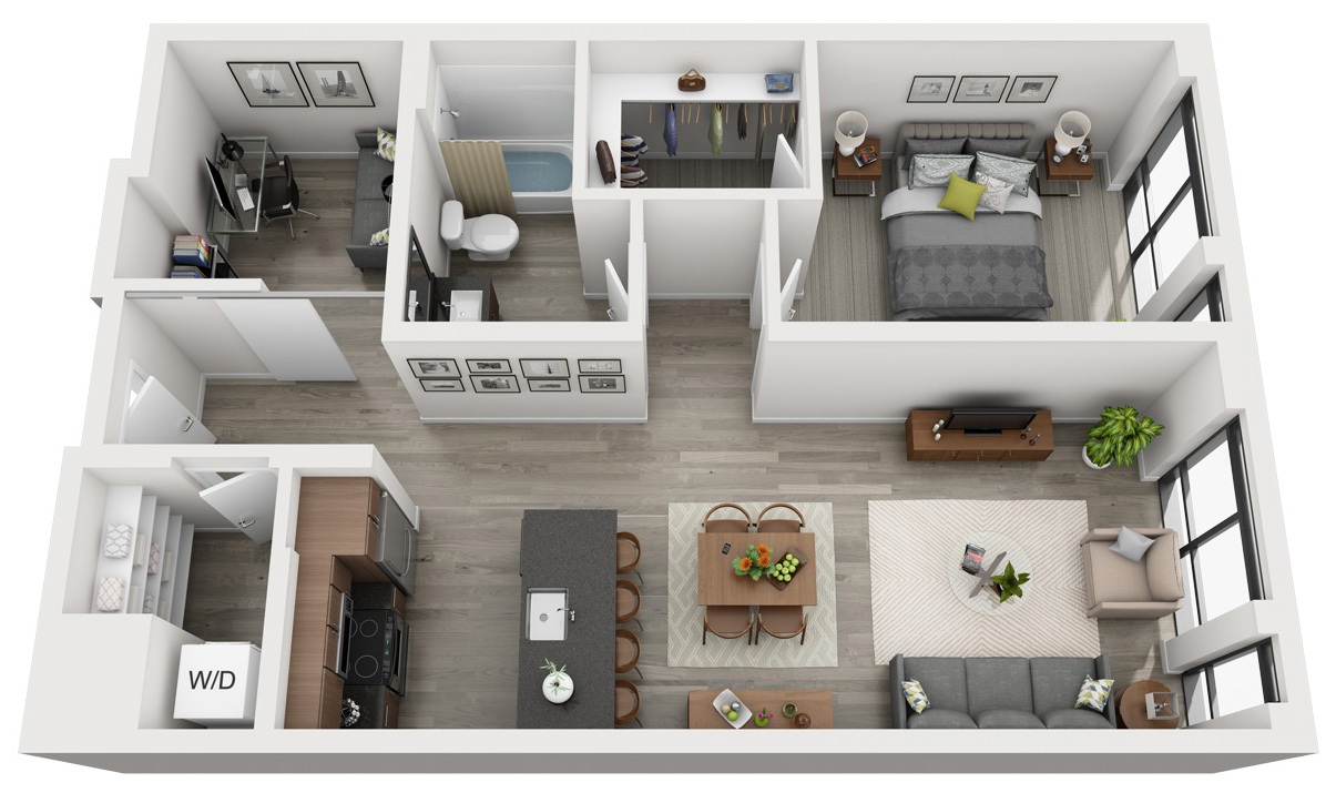 B3 - One Bedroom w/ Den | Stokely Apartments