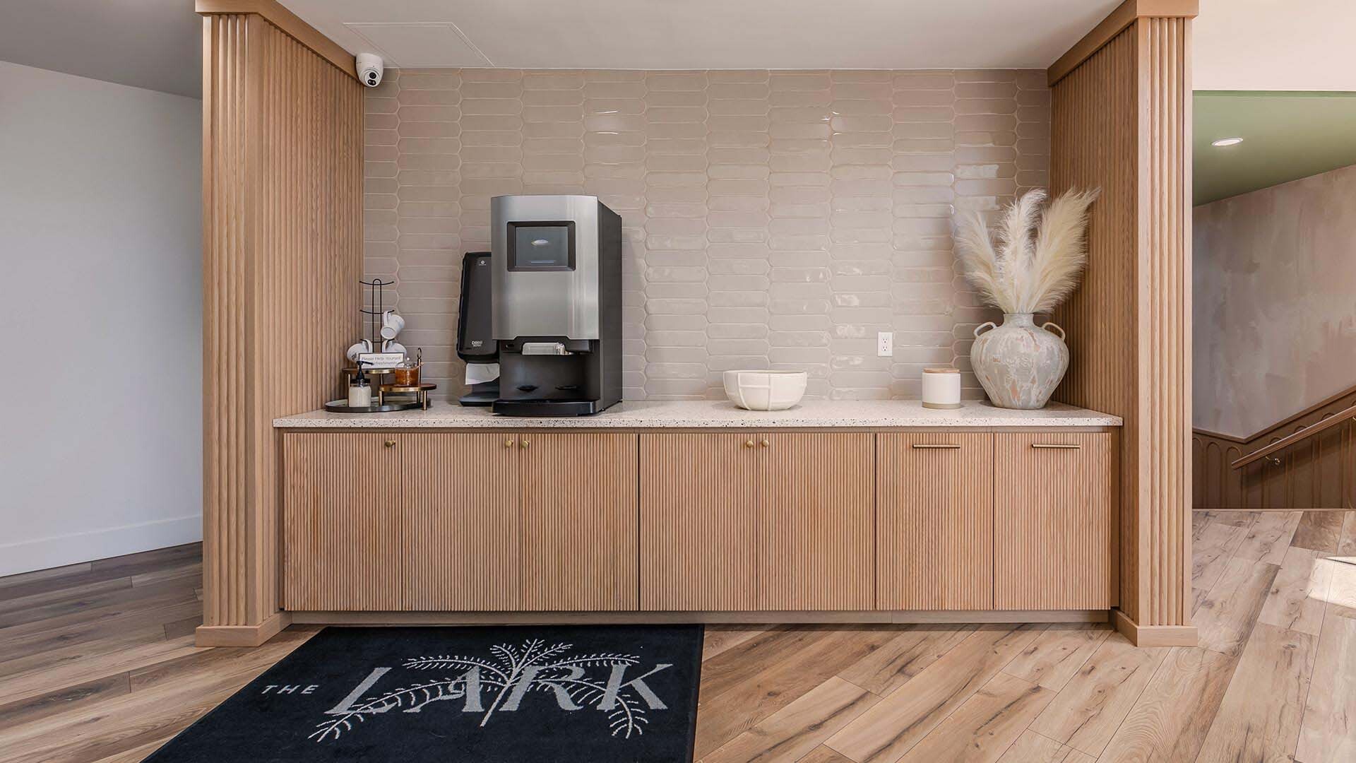 The lark san mateo lobby coffee bar amenities