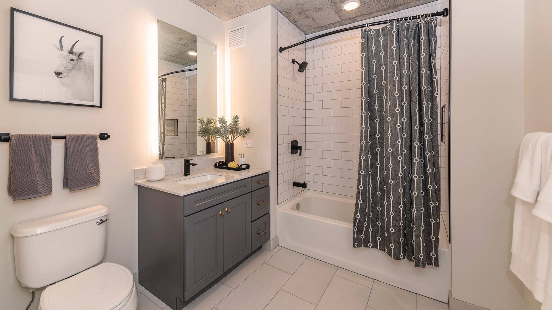 Marlowe chicago A8 1 BR model bathroom view 1